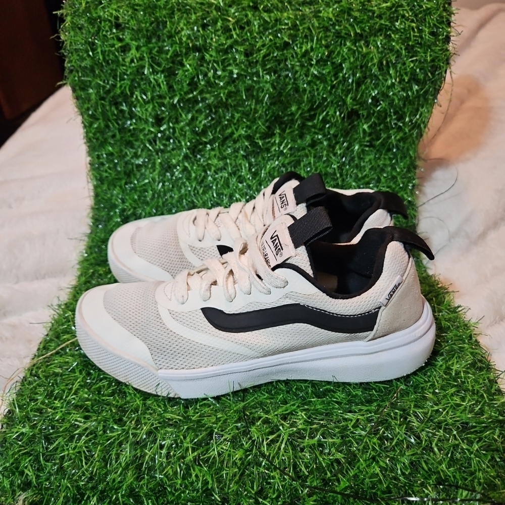 Vans White and Black Athletic Shoes